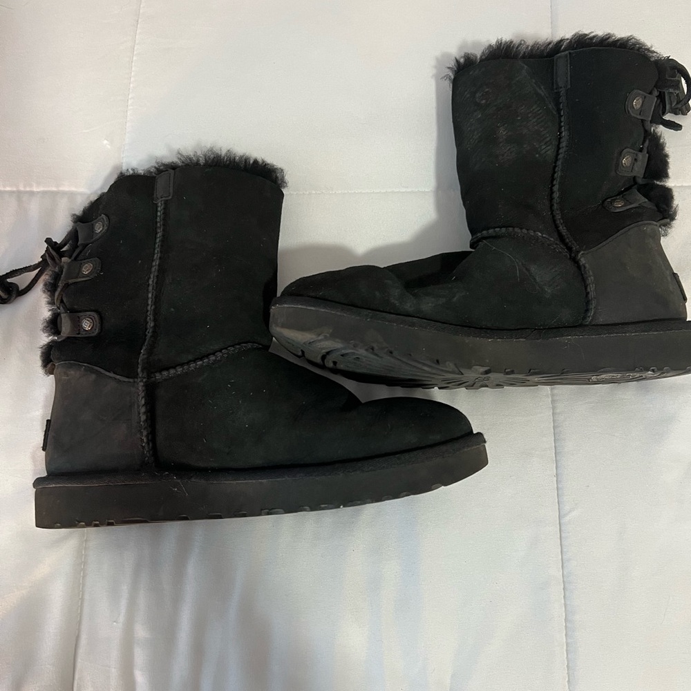 UGG Black Winter Boots with Fuzzy Lining